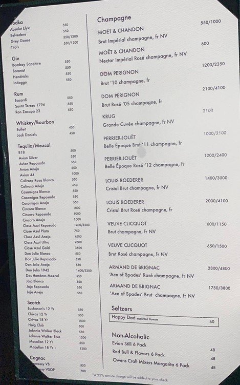 komodo menu botellas