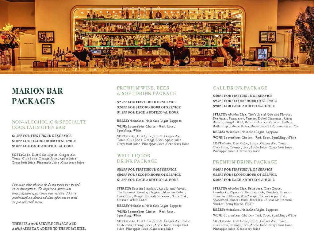 marion miami bottle menu