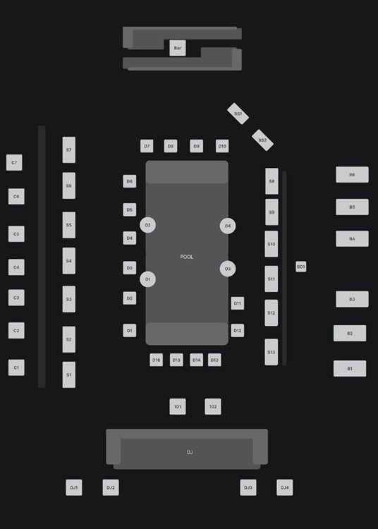 daer dayclub table map