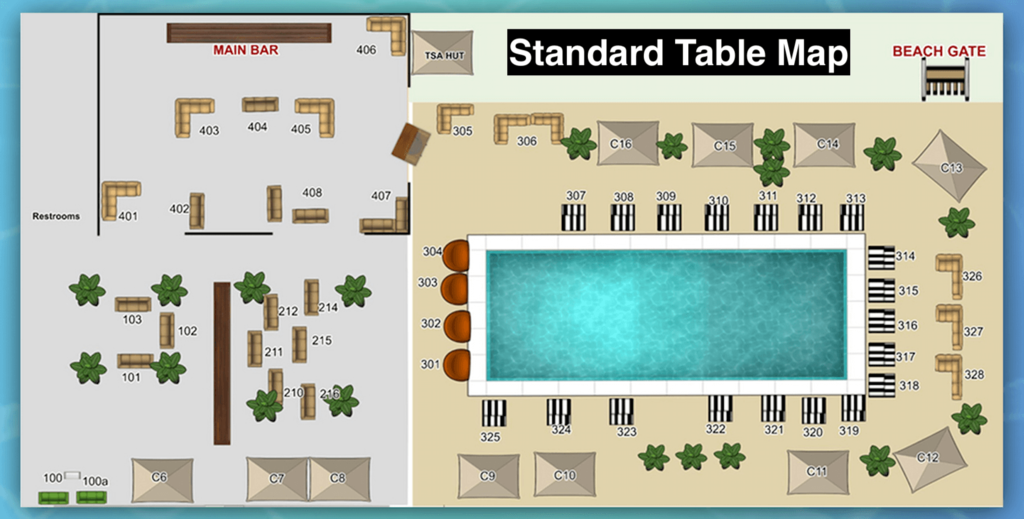 hyde beach at sls table map